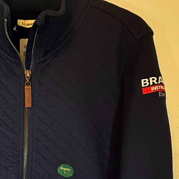 L.L.Bean Navy Quilted Sweatshirt, Full-Zip, company logo, NWT, Mens Size L - Picture 4 of 13